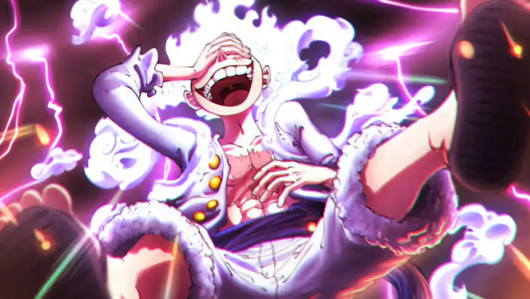 luffy gear 5 vs katakuri - Gear 5 do Luffy sorrindo em cena de ação